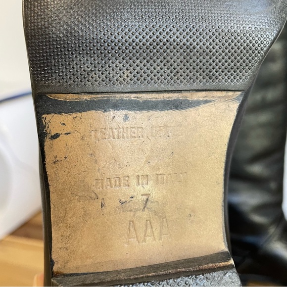 HANA MACKLER Leather Black Boots Size 7 AAA Made in Italy - Picture 9 of 11